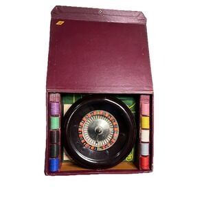 Vintage ES Lowe Bakelite Roulette Wheel Game Set Set Missing Metal Markers 12"